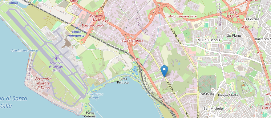 Mappa con la sede di Infora in Viale Elmas 142, Cagliari